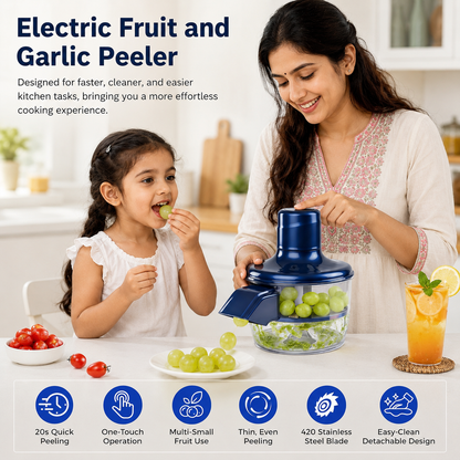 Electric Fruit & Vegetable Peeler Machine | USB Rechargeable Cordless Automatic Potato & Garlic Peeler